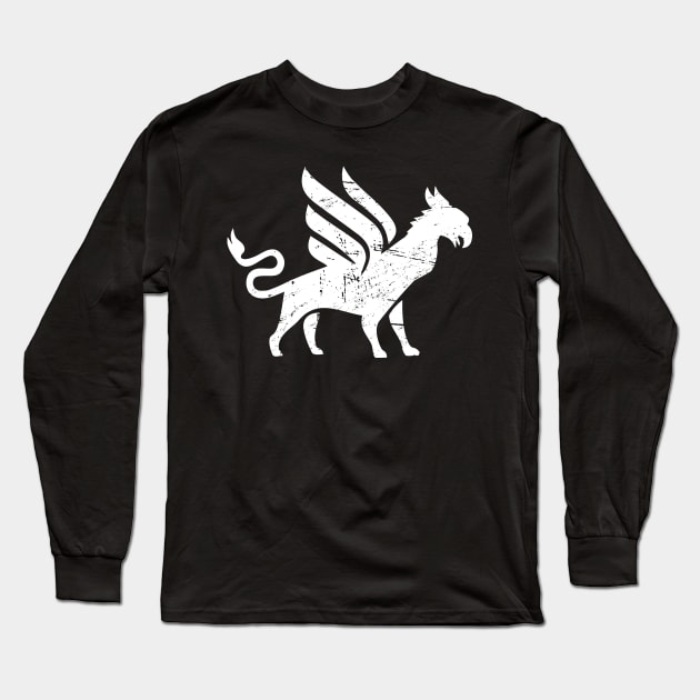 Distressed Fantasy Griffin Long Sleeve T-Shirt by MeatMan